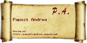 Papszt Andrea névjegykártya