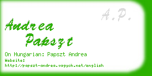 andrea papszt business card